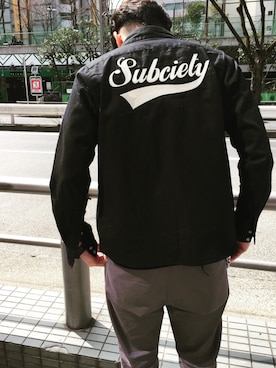 「Subciety（サブサエティ）のアイテム（財布/小物）」を使った、小原 壮大朗さん（メンズ・183cm）の春コーディネート