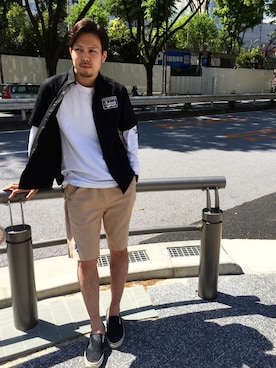 「Subciety（サブサエティ）のアイテム（財布/小物）」を使った、小原 壮大朗さん（メンズ・183cm）の春コーディネート