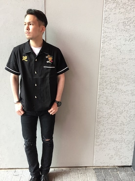 「Subciety（サブサエティ）のアイテム（財布/小物）」を使った、小原 壮大朗さん（メンズ・183cm）の春コーディネート