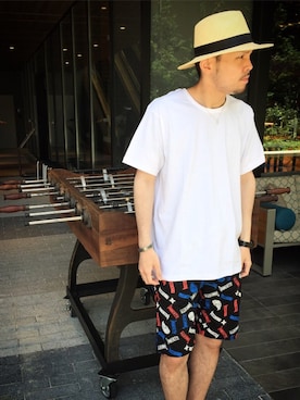 「Subciety（サブサエティ）のアイテム（アクセサリー）」を使った、小原 壮大朗さん（メンズ・183cm）の夏コーディネート
