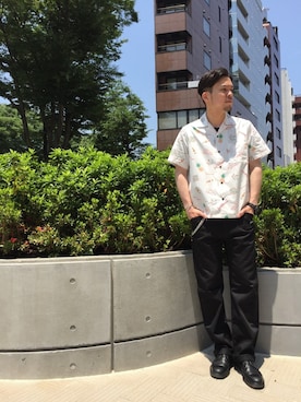 「Subciety（サブサエティ）のアイテム（財布/小物）」を使った、小原 壮大朗さん（メンズ・183cm）の夏コーディネート