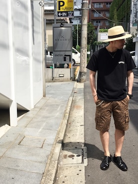 「Subciety（サブサエティ）のアイテム（財布/小物）」を使った、小原 壮大朗さん（メンズ・183cm）の夏コーディネート