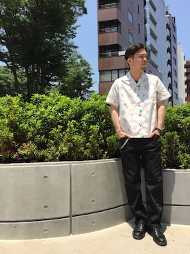 「Subciety（サブサエティ）のアイテム（財布/小物）」を使った、小原 壮大朗さん（メンズ・183cm）の夏コーディネート