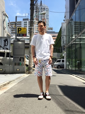 「Subciety（サブサエティ）のアイテム（アクセサリー）」を使った、小原 壮大朗さん（メンズ・183cm）の夏コーディネート
