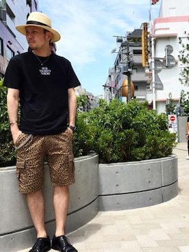 「Subciety（サブサエティ）のアイテム（財布/小物）」を使った、小原 壮大朗さん（メンズ・183cm）の夏コーディネート