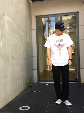 「Subciety（サブサエティ）のアイテム（アクセサリー）」を使った、小原 壮大朗さん（メンズ・183cm）の夏コーディネート