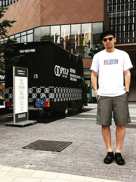 「Subciety（サブサエティ）のアイテム（財布/小物）」を使った、小原 壮大朗さん（メンズ・183cm）の夏コーディネート