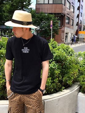 「Subciety（サブサエティ）のアイテム（財布/小物）」を使った、小原 壮大朗さん（メンズ・183cm）の夏コーディネート