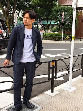 「Subciety（サブサエティ）のアイテム（財布/小物）」を使った、小原 壮大朗さん（メンズ・183cm）の夏コーディネート