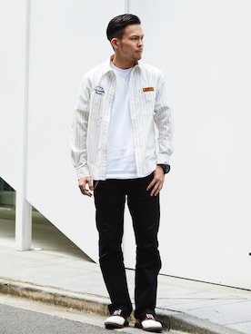 「Subciety（サブサエティ）のアイテム（財布/小物）」を使った、小原 壮大朗さん（メンズ・183cm）の秋コーディネート