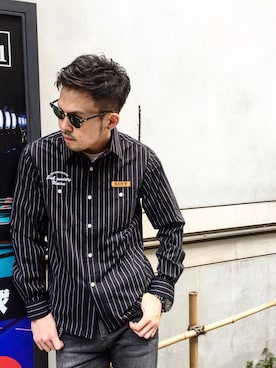 「Subciety（サブサエティ）のアイテム（財布/小物）」を使った、小原 壮大朗さん（メンズ・183cm）の秋コーディネート
