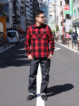 「Subciety（サブサエティ）のアイテム（財布/小物）」を使った、小原 壮大朗さん（メンズ・183cm）の秋コーディネート