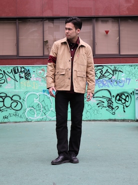 「Subciety（サブサエティ）のアイテム（財布/小物）」を使った、小原 壮大朗さん（メンズ・183cm）の秋コーディネート
