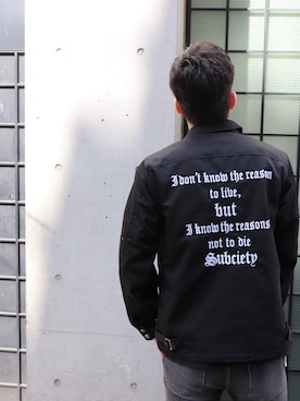 「Subciety（サブサエティ）のアイテム（ブルゾン）」を使った、小原 壮大朗さん（メンズ・183cm）の秋コーディネート