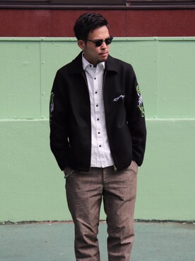 「Subciety（サブサエティ）のアイテム（その他アウター）」を使った、小原 壮大朗さん（メンズ・183cm）の秋コーディネート