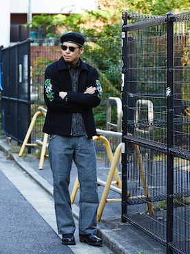 「Subciety（サブサエティ）のアイテム（その他アウター）」を使った、小原 壮大朗さん（メンズ・183cm）の秋コーディネート