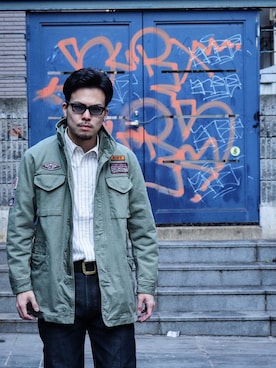 小原 壮大朗さん（メンズ・183cm）の冬コーディネート