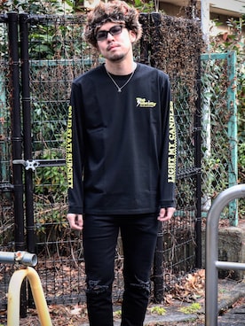 「Subciety（サブサエティ）のアイテム（アクセサリー）」を使った、小原 壮大朗さん（メンズ・183cm）の冬コーディネート