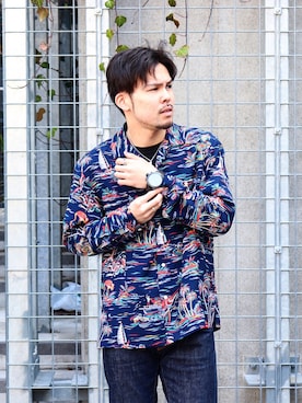 「Subciety（サブサエティ）のアイテム（アクセサリー）」を使った、小原 壮大朗さん（メンズ・181cm）の春コーディネート
