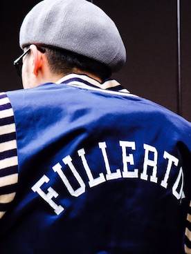 「Subciety（サブサエティ）のアイテム（ハンチング/ベレー帽）」を使った、小原 壮大朗さん（メンズ・181cm）の春コーディネート