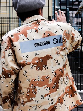 「Subciety（サブサエティ）のアイテム（ハンチング/ベレー帽）」を使った、小原 壮大朗さん（メンズ・181cm）の春コーディネート