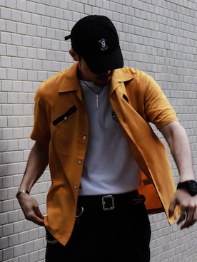 「アイテム（バングル/リストバンド）」を使った、小原 壮大朗さん（メンズ・181cm）の春コーディネート