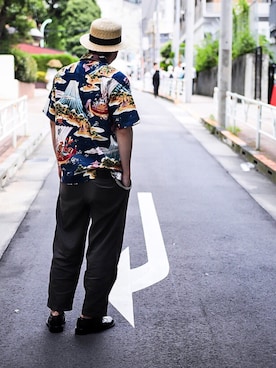 「Subciety（サブサエティ）のアイテム」を使った、小原 壮大朗さん（メンズ・181cm）の夏コーディネート