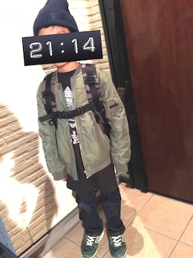 「H&M（エイチ・アンド・エム）のアイテム（ブルゾン）」を使った、peacockさん（レディース・162cm）の冬コーディネート