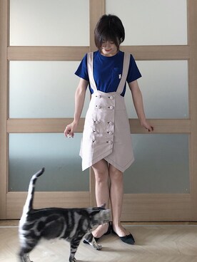 「:CHOCOOLATEのアイテム（トップス）」を使った、糖菜菜さん（レディース・157cm）の夏コーディネート