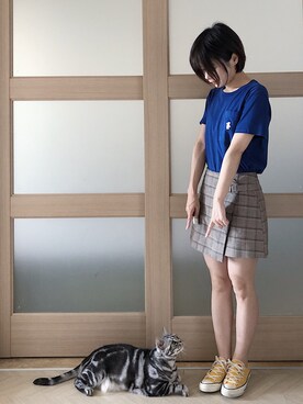 「:CHOCOOLATEのアイテム（トップス）」を使った、糖菜菜さん（レディース・158cm）の夏コーディネート