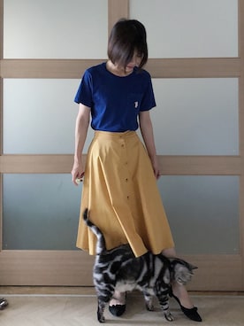 「:CHOCOOLATEのアイテム（トップス）」を使った、糖菜菜さん（レディース・158cm）の夏コーディネート