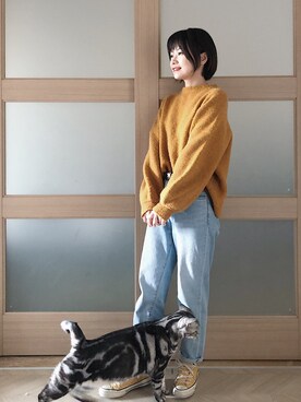 糖菜菜さん（レディース・158cm）の冬コーディネート