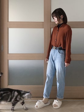 「mocha（モチャ）のアイテム」を使った、糖菜菜さん（レディース・158cm）の春コーディネート