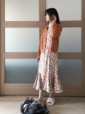 「mocha（モチャ）のアイテム」を使った、糖菜菜さん（レディース・158cm）の春コーディネート