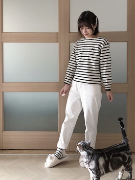 「mocha（モチャ）のアイテム」を使った、糖菜菜さん（レディース・158cm）の春コーディネート