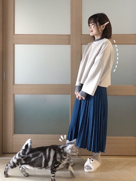 「mocha（モチャ）のアイテム」を使った、糖菜菜さん（レディース・158cm）の春コーディネート