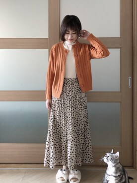 「mocha（モチャ）のアイテム」を使った、糖菜菜さん（レディース・158cm）の春コーディネート