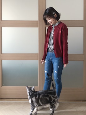 「mocha（モチャ）のアイテム」を使った、糖菜菜さん（レディース・158cm）の春コーディネート