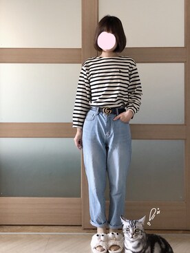 「mocha（モチャ）のアイテム」を使った、糖菜菜さん（レディース・158cm）の春コーディネート