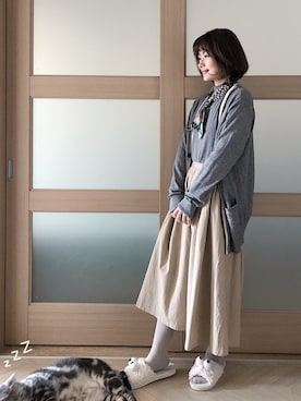 「mocha（モチャ）のアイテム」を使った、糖菜菜さん（レディース・158cm）の春コーディネート