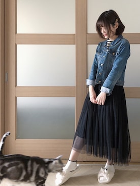 「mocha（モチャ）のアイテム」を使った、糖菜菜さん（レディース・158cm）の春コーディネート