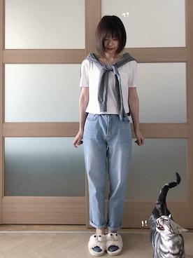 「mocha（モチャ）のアイテム」を使った、糖菜菜さん（レディース・158cm）の夏コーディネート