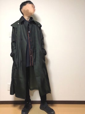 「ECCO（エコー）のアイテム（スリッポン）」を使った、⌬NX⌬さん（メンズ・171cm）の冬コーディネート