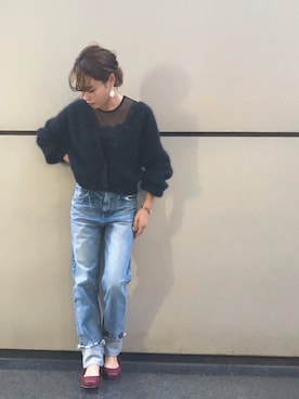 「アイテム（バレエシューズ）」を使った、sakikoさん（レディース・154cm）の秋コーディネート