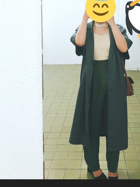 「LA BELLE ETUDE（ラベルエチュード）のアイテム（ノーカラージャケット）」を使った、みーさん（レディース・166cm）の夏コーディネート