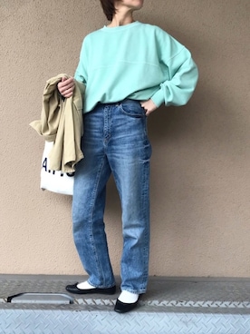 「ウエストイン」｜「アイテム（ジャケット/アウター）」を使った、fumiさん（レディース・158cm）の春コーディネート