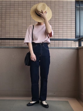 「ウエストイン」｜「アイテム（帽子）」を使った、fumiさん（レディース・158cm）の春コーディネート