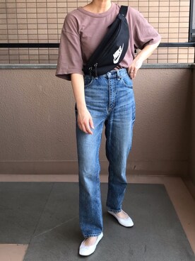 「アイテム（バレエシューズ）」を使った、fumiさん（レディース・157cm）の夏コーディネート