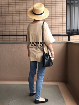 fumiさんの「WEARISTA Deco × INTER FACTORY　ロゴプリントビッグTシャツ」を使ったコーディネート