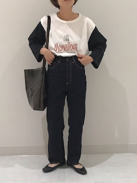 「ハイウェストデニム」｜fumiさん（レディース・158cm）の夏コーディネート